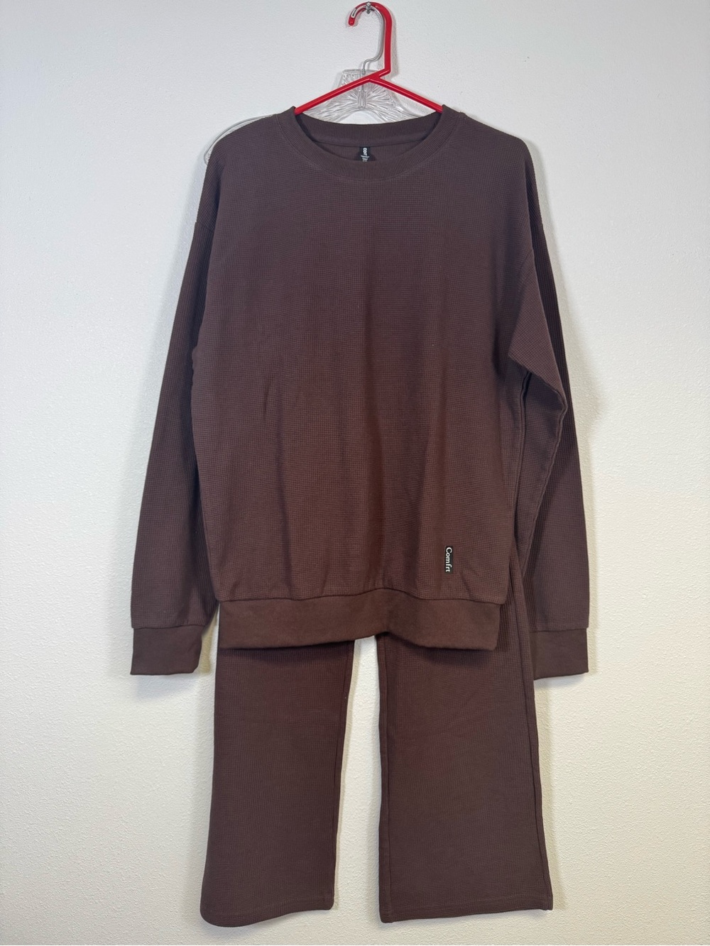 Women’s Brown Waffle Sweater and Pant Set